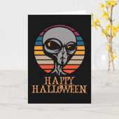 ハッピーハローウィンおもしろい不気味キャラクター カード (黄色い花)