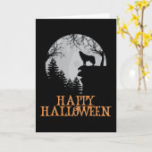 ハッピーハローウィンおもしろい不気味キャラクター カード (黄色い花)