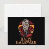 ハッピーハローウィンおもしろい不気味キャラクター ポストカード (正面/裏面)