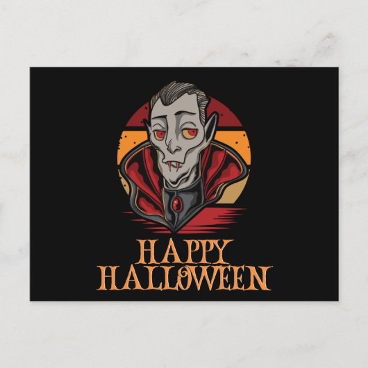 ハッピーハローウィンおもしろい不気味キャラクター ポストカード (正面)