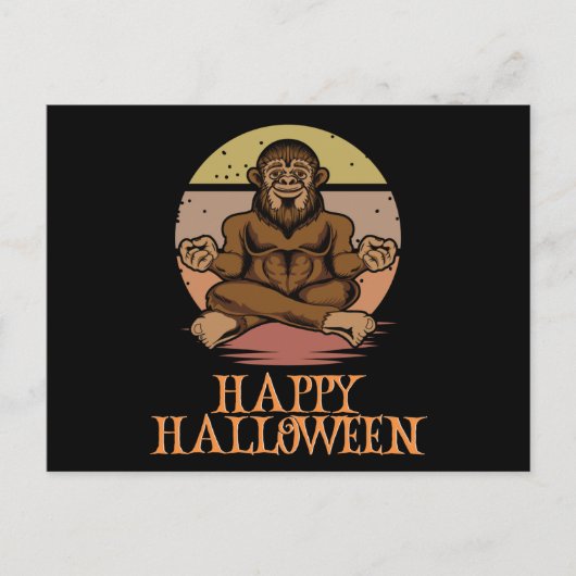 ハッピーハローウィンおもしろい不気味キャラクター ポストカード (正面)