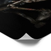 ハッピーハローウィンおもしろい不気味スケルトン ポスター (角)