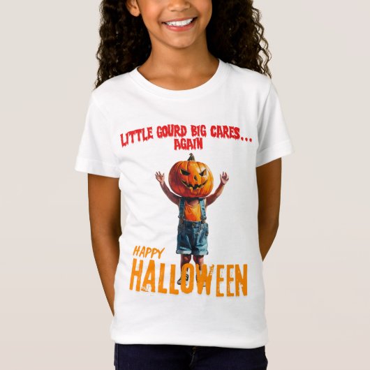 ハッピーハローウィンおもしろい可愛いTシャツ子供へBooooo Tシャツ (正面)