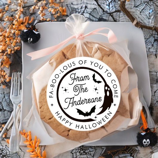 ハッピーハローウィンおもしろい幽霊サンキューパーティーの好意 ラウンドシール