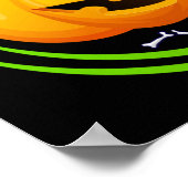 ハッピーハローウィンおもしろい怖いカボチャのポスター ポスター (角)