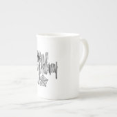 ハッピーハローウィンおもしろい怖いクモの巣 ボーンチャイナマグカップ (正面右)