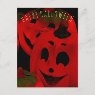 ハッピーハローウィンおもしろい怖い不気味かぼちゃ ポストカード