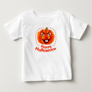 🎃ハッピーハローウィンおもしろい-,怖くて可愛いカボチャ ベビーTシャツ