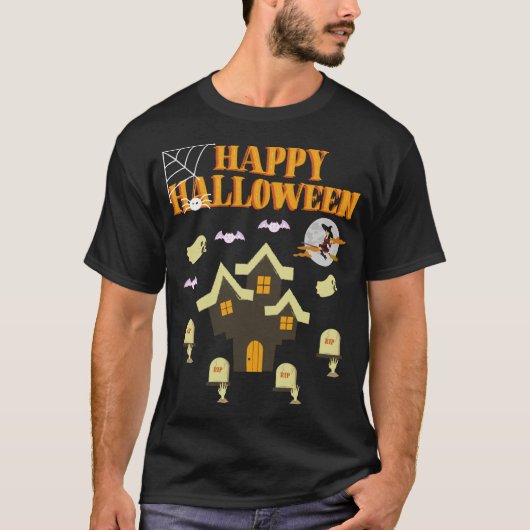 ハッピーハローウィンおもしろいTシャツ Tシャツ (正面)