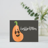 ハッピーハローウィンお洒落カボチャ ポストカード (スタンド正面)