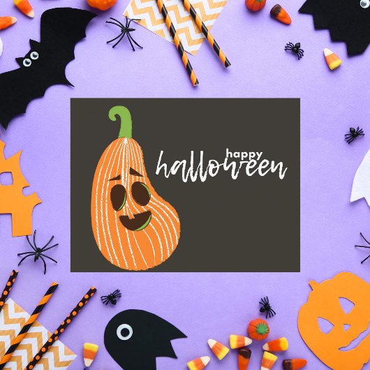ハッピーハローウィンお洒落カボチャ ポストカード
