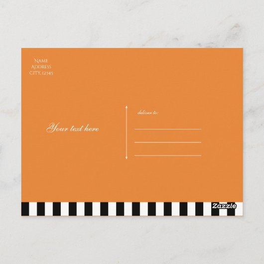 ハッピーハローウィンお洒落スミリーPumpkins挨拶 ポストカード (裏面)