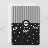 ハッピーハローウィンお洒落モノクロ写真 招待状 (裏面)