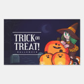 ハッピーハローウィンお祝い 長方形シール (正面)