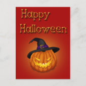 ハッピーハローウィンかぼちゃと帽子 ポストカード (正面)
