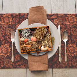 ハッピーハローウィンかぼちゃヴィンテージ写真撮影 ポストカード