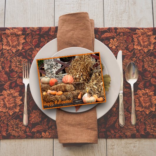 ハッピーハローウィンかぼちゃヴィンテージ写真撮影 ポストカード