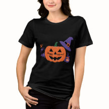ハッピーハローウィンかぼちゃ女子Tシャツ
