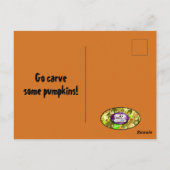 ハッピーハローウィンかぼちゃ彫刻 ポストカード (裏面)