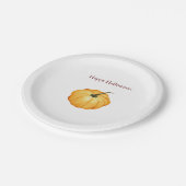 ハッピーハローウィンかぼちゃ水彩紙プレート ペーパープレート (アングル)