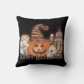 ハッピーハローウィンかぼちゃ水彩 クッション (裏面)