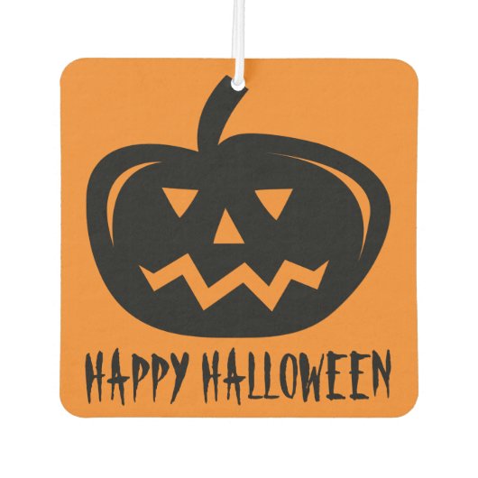 ハッピーハローウィンかぼちゃ頭彫り車 カーエアーフレッシュナー (正面)