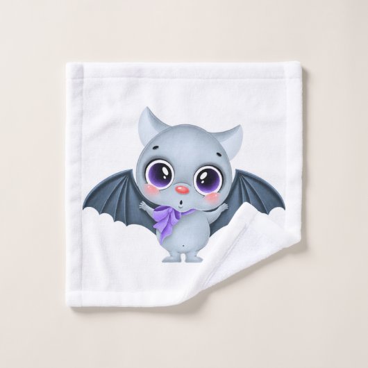 ハッピーハローウィンかわいいこうもりバスタオルセット バスタオルセット (ウォッシュタオル)