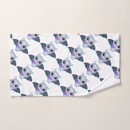 ハッピーハローウィンかわいいこうもりバスタオルセット バスタオルセット (ハンドタオル)