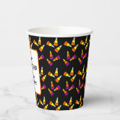 ハッピーハローウィンかわいいウィッチキャンディーコーンパターン 紙コップ (左)