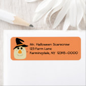 ハッピーハローウィンかわいいカカシとクモ ラベル (インサイチュ)