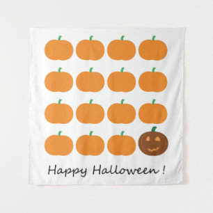 ハッピーハローウィンかわいいカボチャパッチ タペストリー