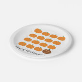 ハッピーハローウィンかわいいカボチャパッチ ペーパープレート (アングル)