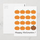 ハッピーハローウィンかわいいカボチャパッチ ポストカード (正面/裏面)