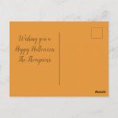 ハッピーハローウィンかわいいカボチャージャックOランタン ポストカード (裏面)