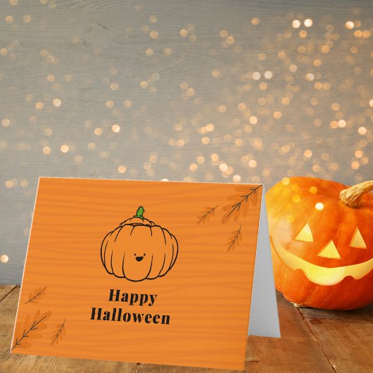 ハッピーハローウィンかわいいカボチャ カード