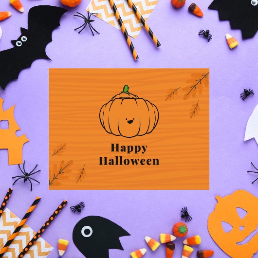 ハッピーハローウィンかわいいカボチャ ポストカード