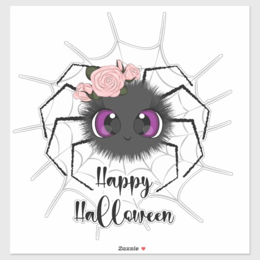 ハッピーハローウィンかわいいクモバラ シール (シート)