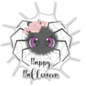 ハッピーハローウィンかわいいクモバラ シール (正面)