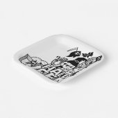 ハッピーハローウィンかわいいドードルパンプキンキャットミラ ペーパープレート (傾斜あり)