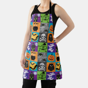 ハッピーハローウィンかわいいパターン エプロン