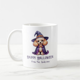ハッピーハローウィンかわいいプードル コーヒーマグカップ