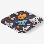 ハッピーハローウィンかわいいミニ幽霊 ペーパープレート (傾斜あり)