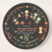 ハッピーハローウィンかわいいモンスターズオーナメント コースター (正面)