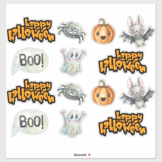 ハッピーハローウィンかわいい不気味ステッカーセット シール (シート)