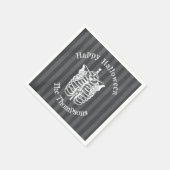 ハッピーハローウィンかわいい不気味怖いスケルトン スタンダードカクテルナプキン (角)