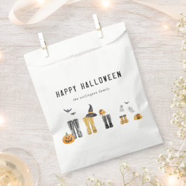 ハッピーハローウィンかわいい不気味水彩家族 フェイバーバッグ
