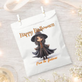 ハッピーハローウィンかわいい大きな目の黒い魔女 フェイバーバッグ (クリップ留めされた状態)