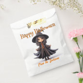 ハッピーハローウィンかわいい大きな目の黒い魔女 フェイバーバッグ (封をした状態)