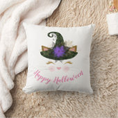 ハッピーハローウィンかわいい子猫ウィッチ クッション (ブランケット)