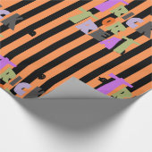 ハッピーハローウィンかわいい幽霊たち ラッピングペーパー (角)